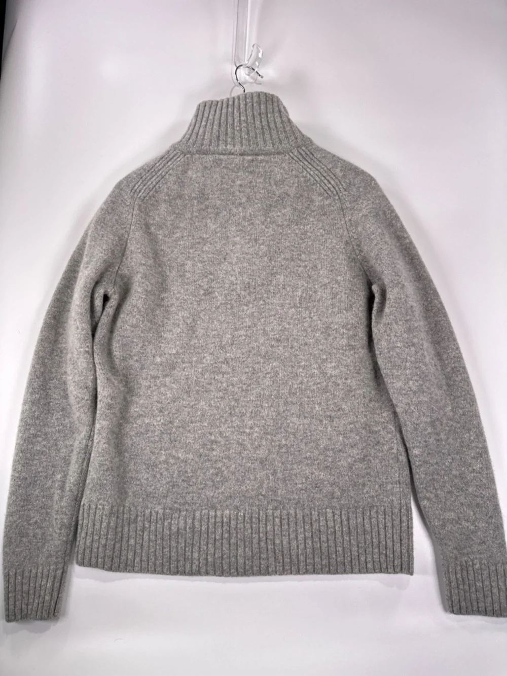 A Day's March Half Zip Sweater Mock Neck Lambswool Heather Grey Mens Large
